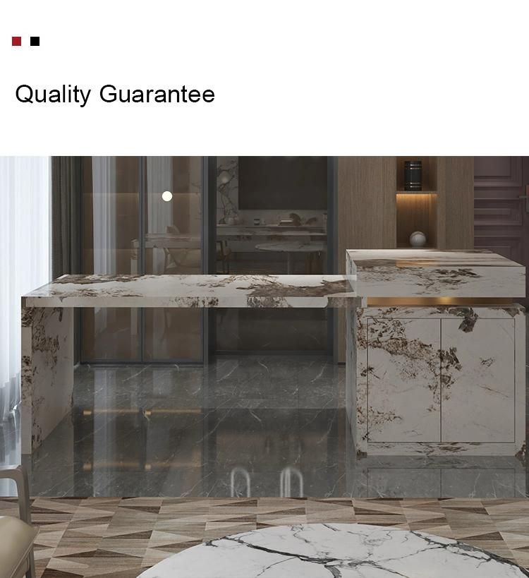 Nordic Style Multifunction Rock Board Plate Home Furniture Snow White Solid Wood Cabinet Kitchen Island Restaurant Table