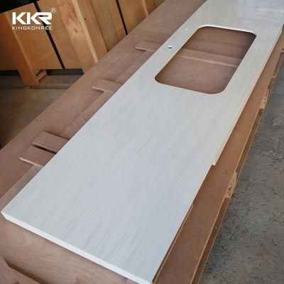 Artificial White Marble Solid Surface Stone Corian Kitchen Countertop