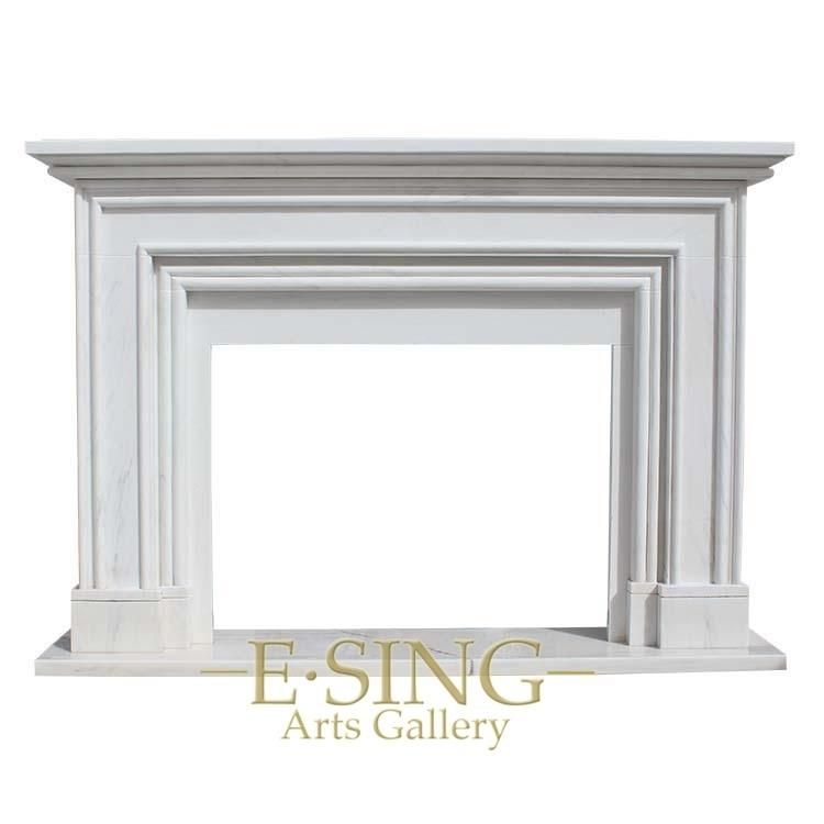 Hand Carving Customize Fireplace Natural White Marble Fireplace Mantel
