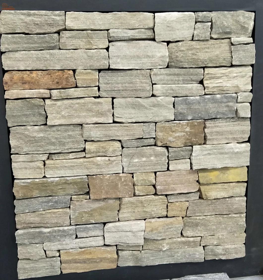 Free Form Grey Slate Stones for Exterior Wall House