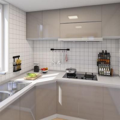 High-End Grey Stone Quartz Stone Countertops Tops Polishing Artificial Marble Drawers Top Kitchen Sink Kitchen Countertops