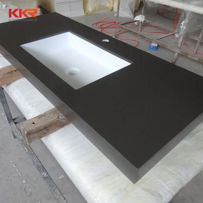 Wholesale 48 Inch Solid Surface Black Galaxy Stone Bathroom Vanity Top