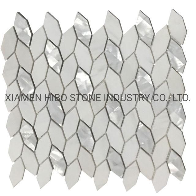 Turkey Dolomite White Marble Mix Metal Picket Mosaic Tile