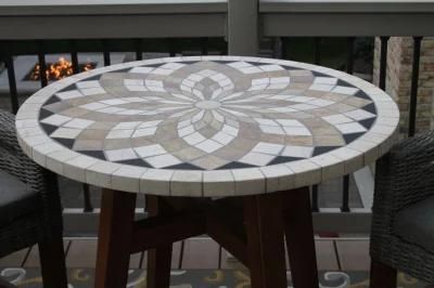 Chinese Natural Marble Stone Mosaic Garden Table for Outdoor/Garden Furniture