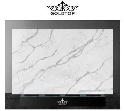 Lucency Transparent Parallel Calacatta Grey Quartz of Artificial Kitchen Stone Countertop