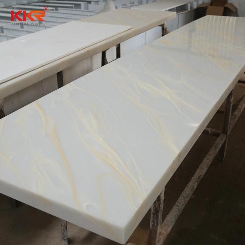 Polished Translucent Solid Surface Sheet Book-Matched Artificial Onyx Corian Wall Panel