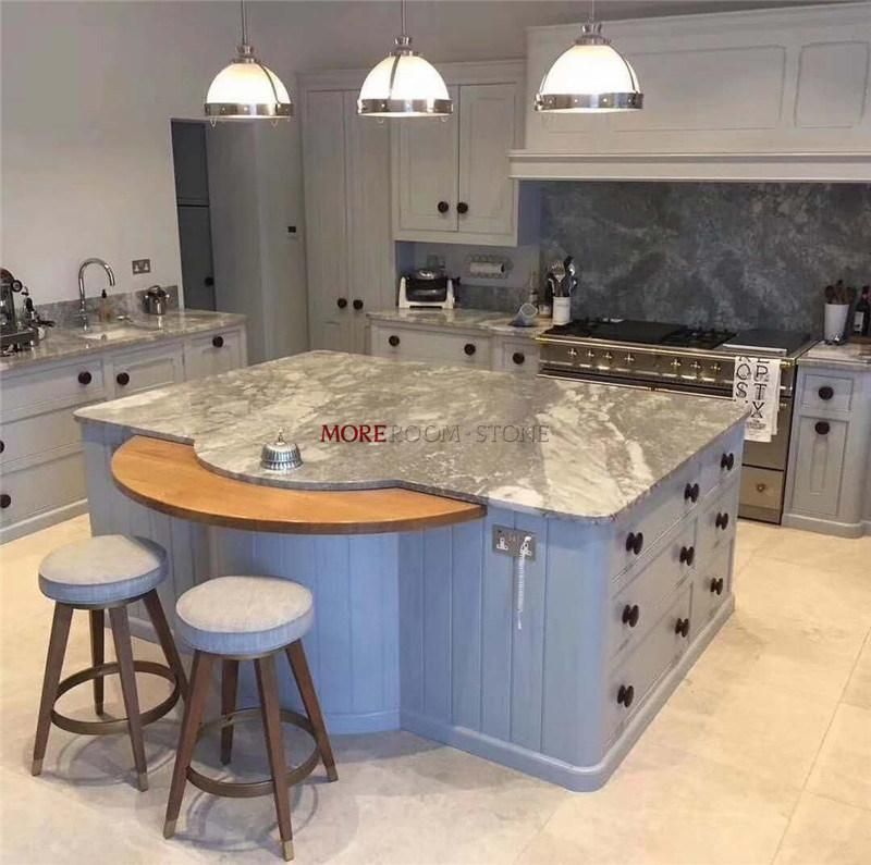 Armani Allure Silver Statuario Grey Grey Marble Kitchen Counterop