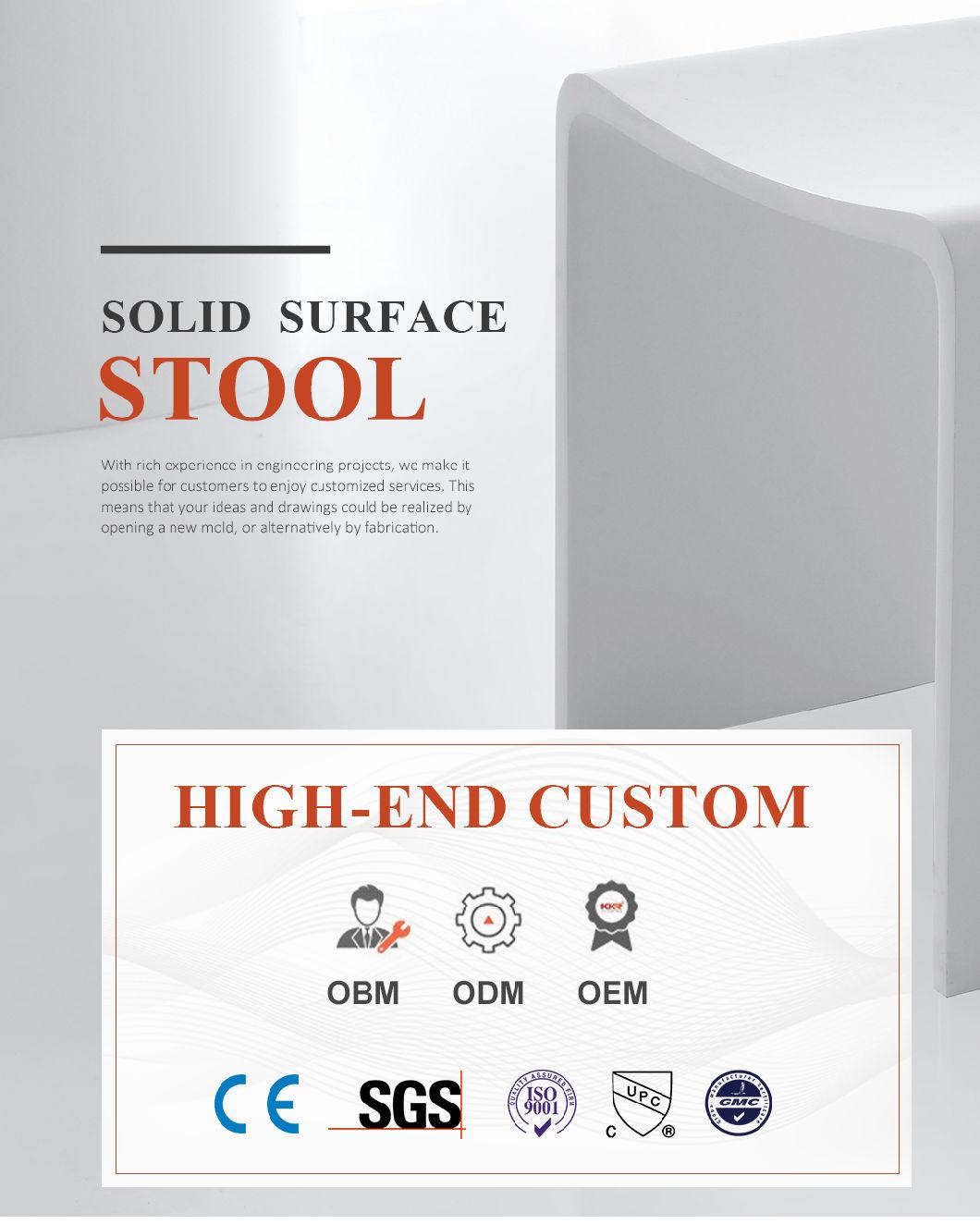 Bathroom Furniture Solid Surface Stone Shower Stool