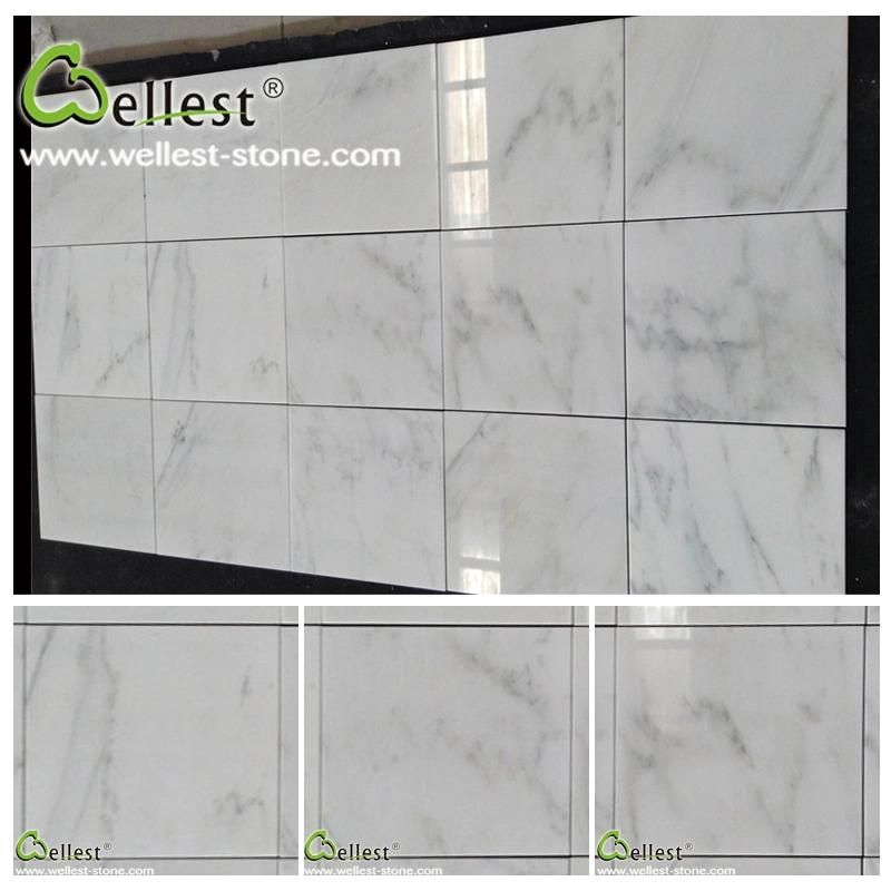Natural Stone Customized Size Eastern White Marble Slab/Tile for Floor, Kitchen, Countertop