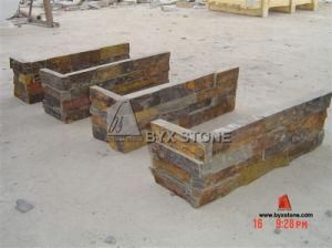 Rusty Natural Slate Culture Stone Corner / Ledgestone Corner for Wall