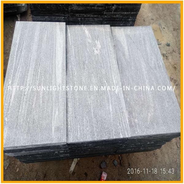 Polished/Flamed/Antique Surface Black/Grey Vein Granite Flooring Tiles