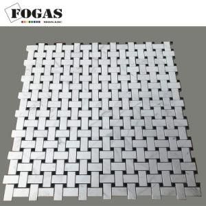 Greek New Volokas Marble Basket Weave Stone Mosaic Tile
