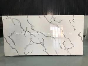 Artificial Stone Calacatta White Engineered Quartz Slabs for Multi-Family Kitchen Countertop Bench Tops Design