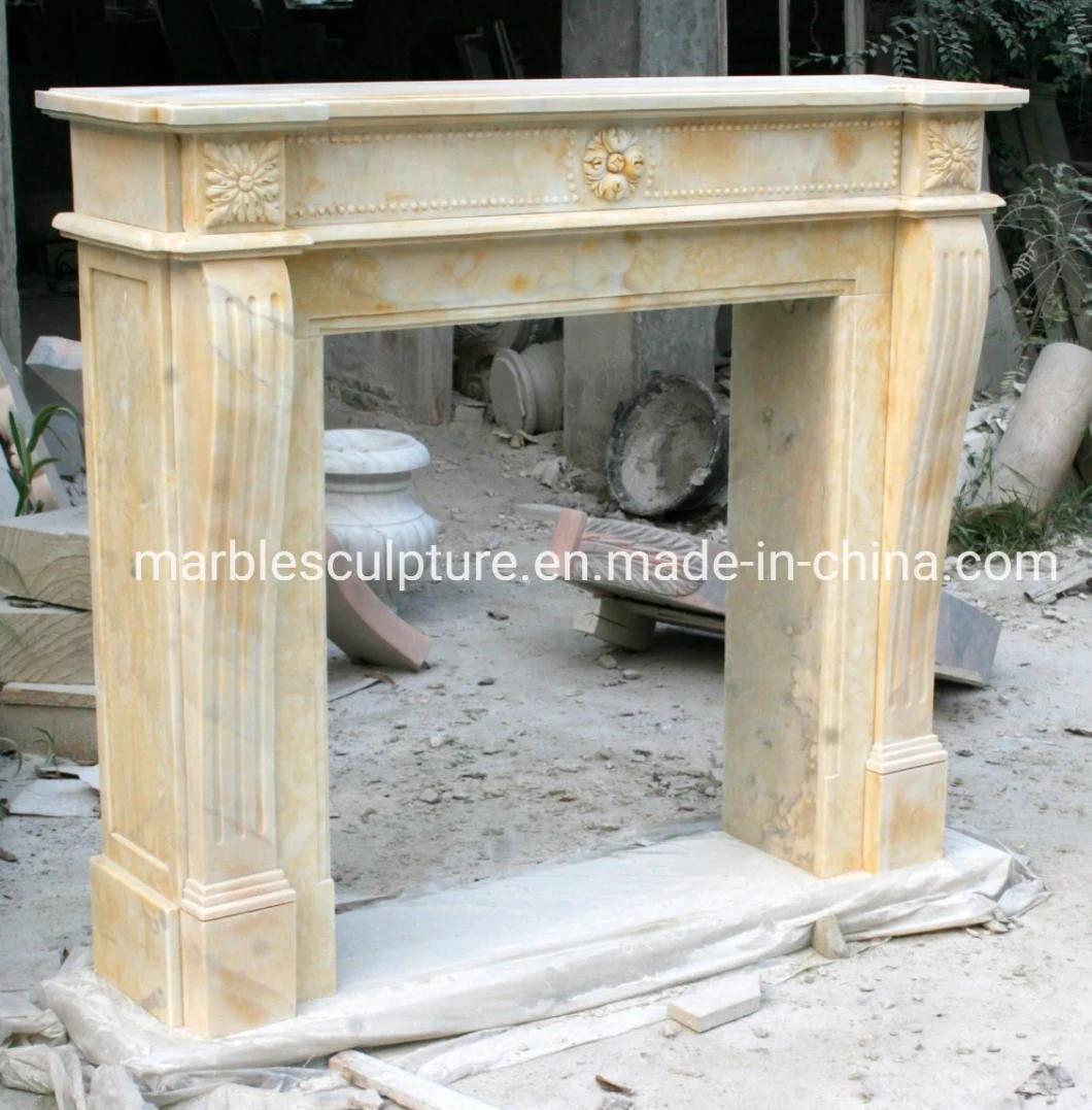Simple Style Home Decoration Stone Sculpture Marble Fireplace (SYMF-037)