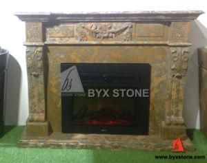 Natural Marble Stone Carved Fireplace for Indoor Decoration