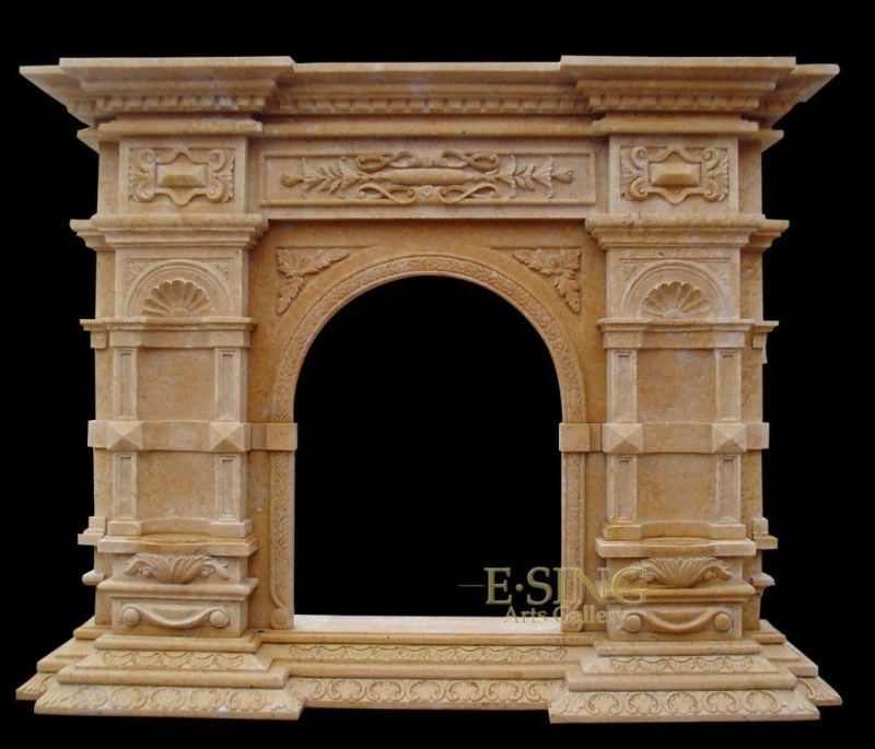 Chinese Marble Fireplaces Hand Carved White Marble Fireplace for Villa
