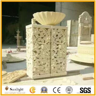 Popular Yellow Sandstone Sculpture with Upper Flowepot