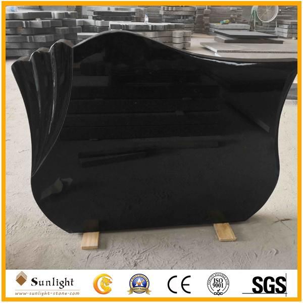 Natural Stone India/Shanxi Black Granite Tombstone Model 20 for Cremetery Garden