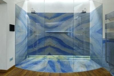 Interior Bathroom Wall Decor Azul Macaubas Blue Granite