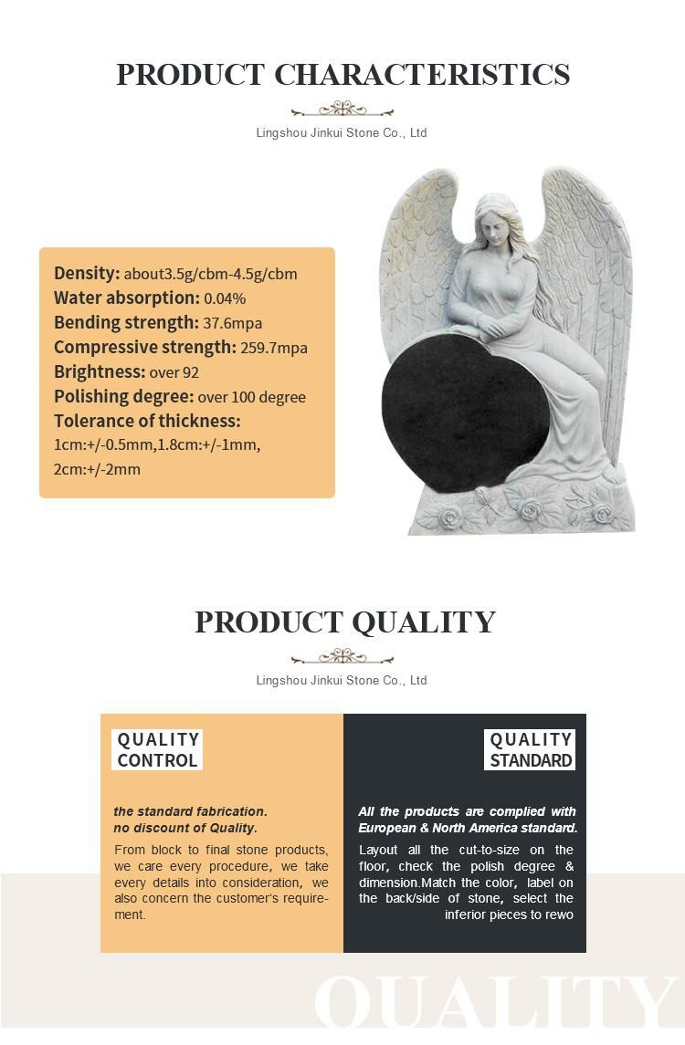 Angel Heart Granite Tombstone European Style