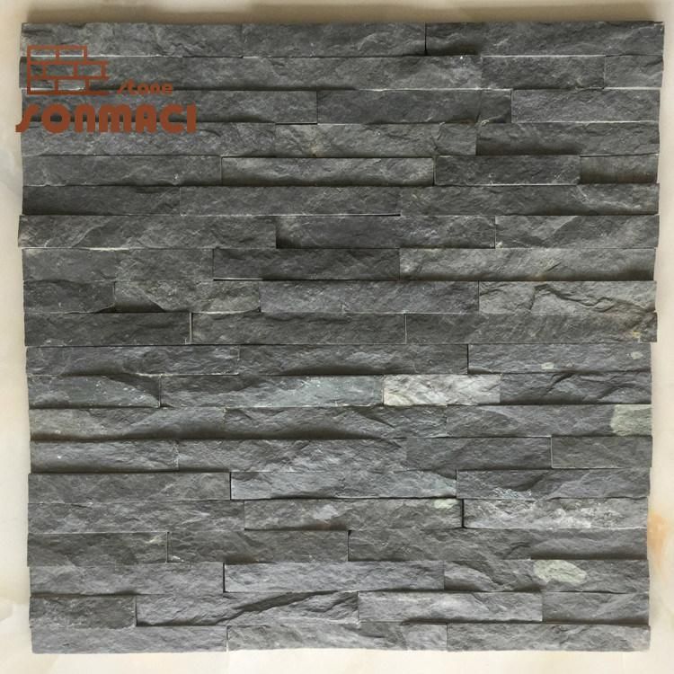 Black Slate Exterior Decorative Stacked Stone Wall Cladding
