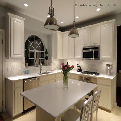 Artificial Stone Blizzard White Quartz Island Tops for Kitchen