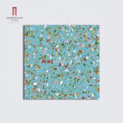 Artificial Stone Precast Colorful Marble Crushed Turquoise Blue Terrazzo