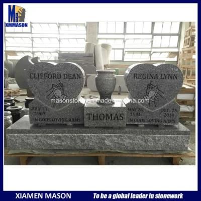 American Style Heart Design Doulbe Headstones