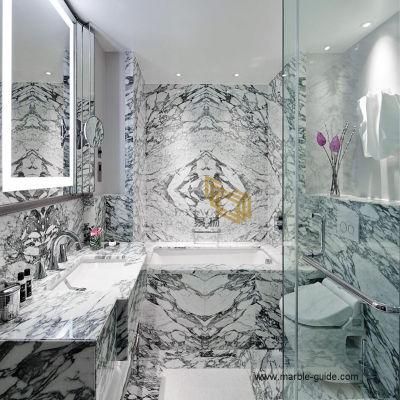 Arabescato Carrara White Marble Tile for Flooring/Wall Marble Slab for Kicthen/Bathroom/Vanity/Countertop