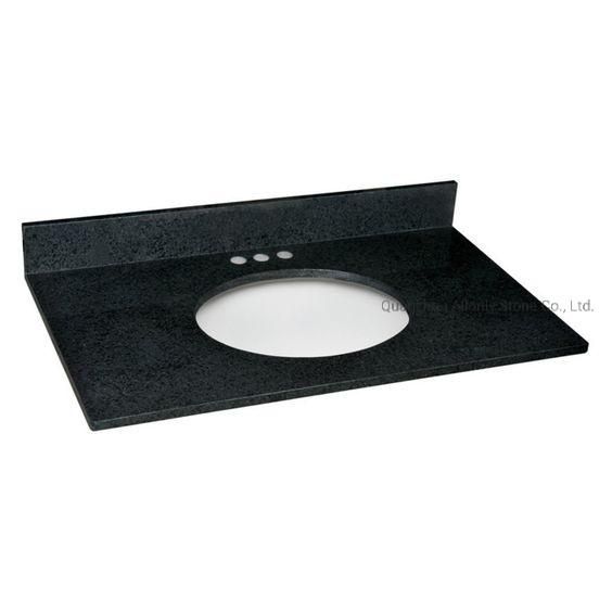 43 Inch Custom Made Natural Stone Black Pearl Granite Vanity Top for Bathroom