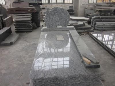Spray White Granite European Style From China Custom Gravestones/Tombstone/Monument