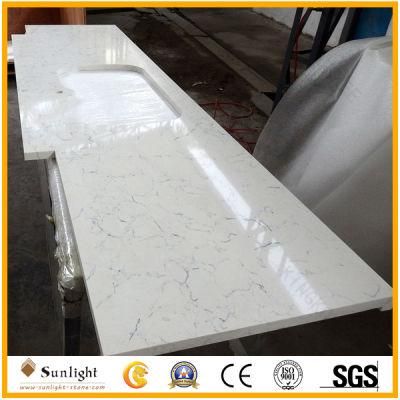 Custom and Prefab White/Grey/Beige Kitchen Island Quartz Countertops