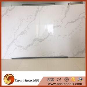 Chinese Calacatta White Quartz Stone Slab for Kitchen Worktops