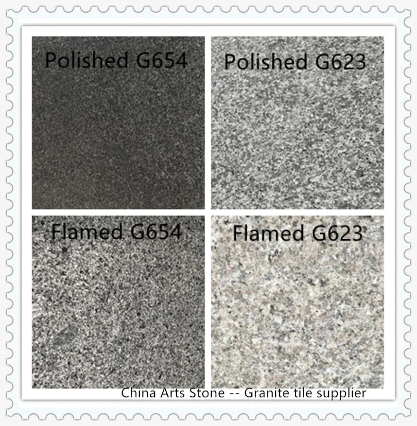 Nature Grey G654 Granite Bush-Hammered Arc Flat Shape Tile