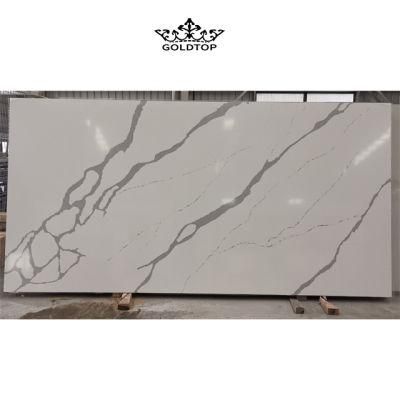 High Quality Polished/Honed/Leather Finish Calacatta Stone Slabs/Tiles Artificial Quartz for Kitchen/Bathroom Counter Tops
