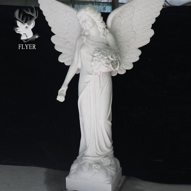 Hot Sale Customized Cemetery Decoration Marble Beautiful Angel Sculpture Statue Monument