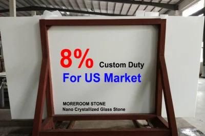 8% Lower Custom Duty Artificial Pure White Nano Crystallized Glass Stone for Us Market