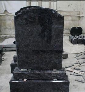 Monument Slab for Ledger Gravestone Design Russian Black Granite Headstone
