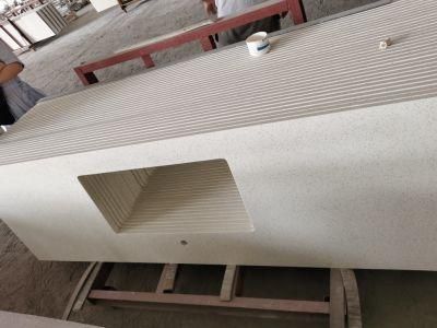 Pure White/Crystal White/Iced White/Snow White Quartz Kitchen Countertops with Laminated Eased Edges