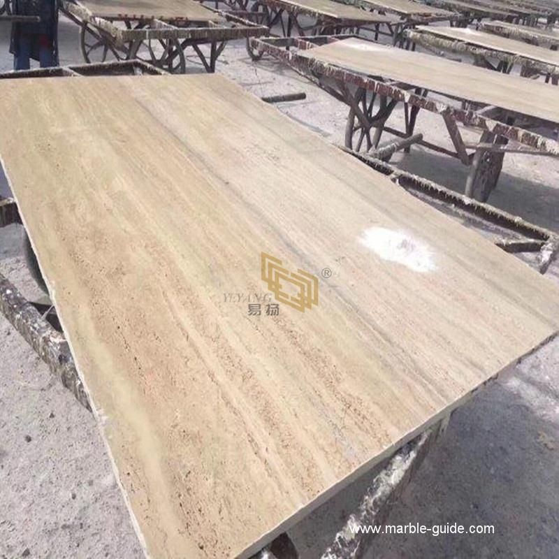 Natural Travertine Beige/Cream Marble Tiles for Bathroom Floor/Wall