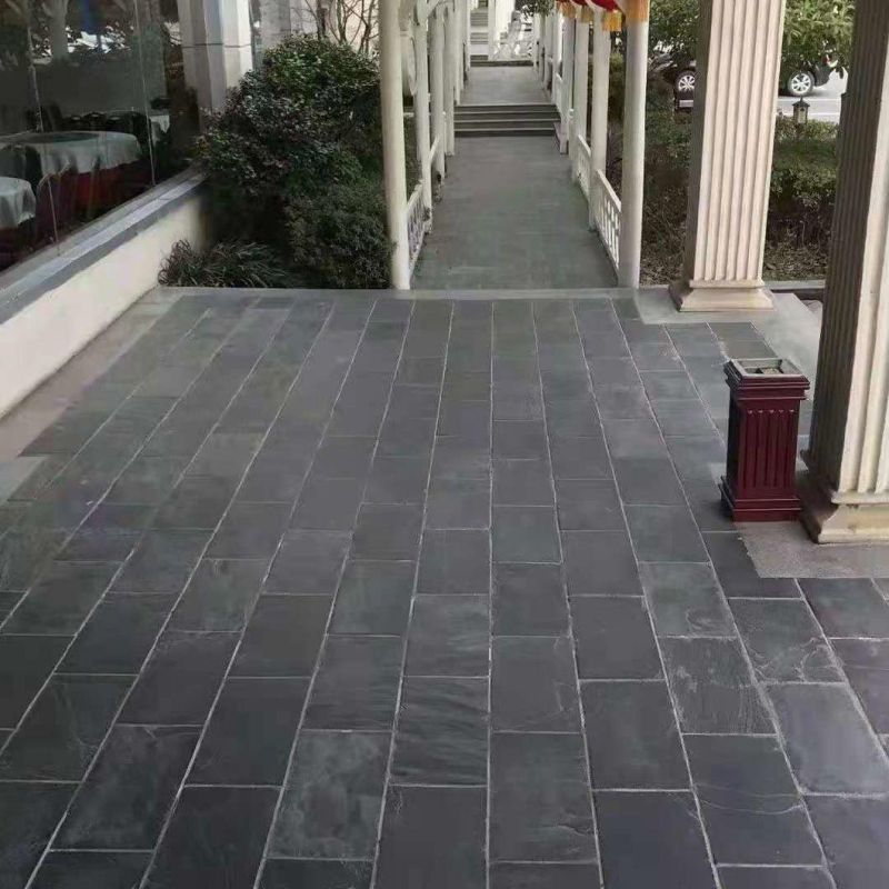Wholesale Paving Stone Black Flamed Granite Floor Tile