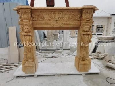 High Quality Hand Carving Indoor European Style Marble Fireplace (SY-MF309)