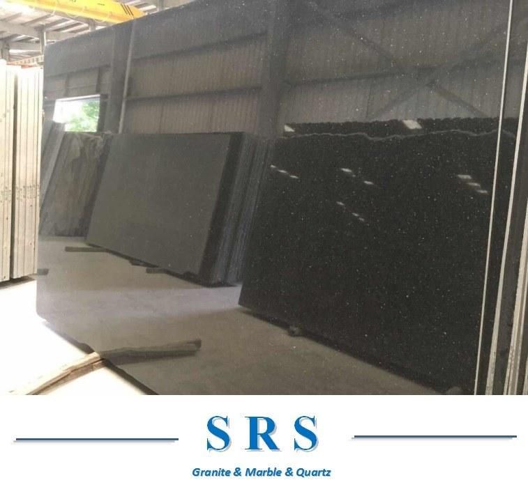 Natural Stone Black Granite Steel Grey/ Stargate/ Black Galaxy/Shanxi Black/Stargate Granite Slabs for Floor/Wall/Outdoor Slabs/Tile/Countertops/Stairs