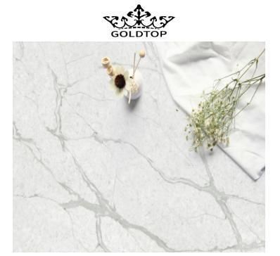 High Quality White Hourse Polished Calacatta Stone Artificial Quartz for Kitchen Countertop