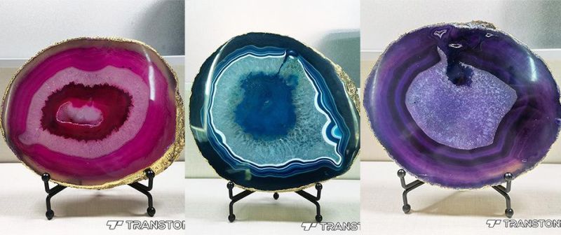 Green Crystal Agate Big Slices Translucent Onyx Marble for Agate Table