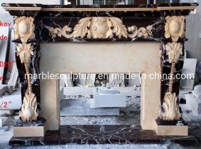 New Design Custom Made Stone Sculpture Marble Fireplace (SYMF-047)