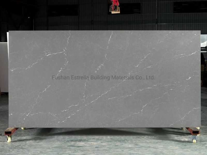 Marble Look Quartz Stone Slab for Kitchen Countertop 2cm 3cm
