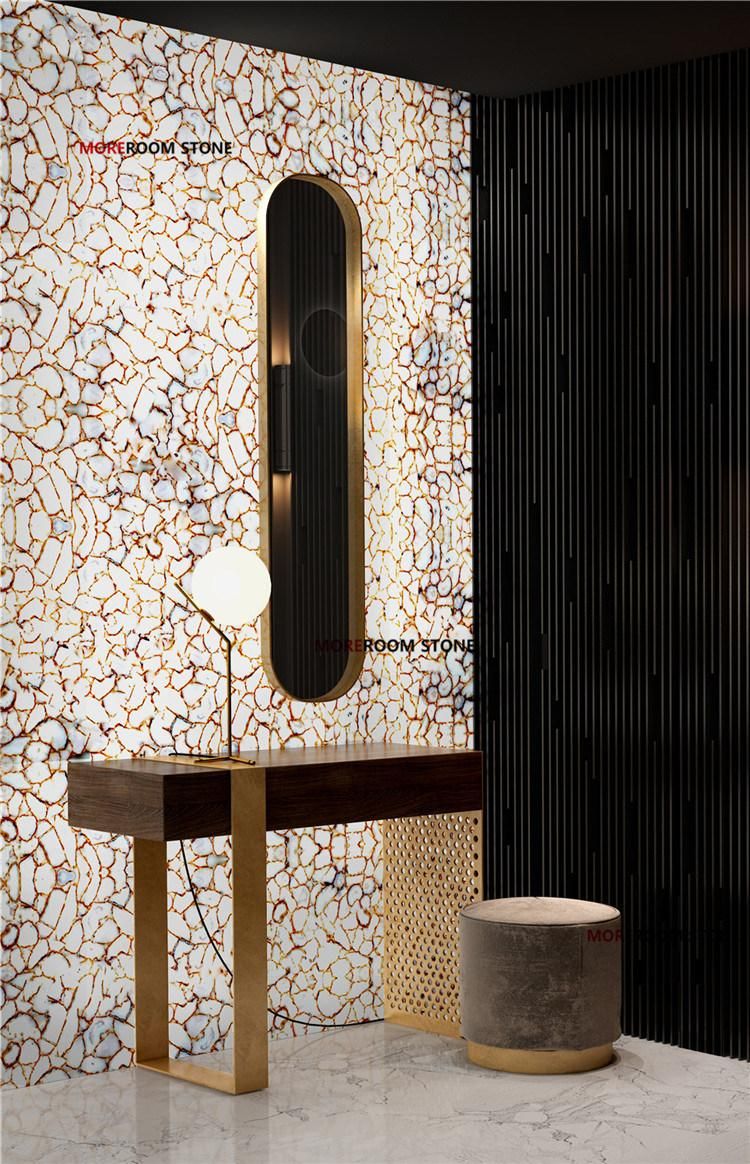 Luxury Interior Decoration Onyx White Crystal Natural Marble Quartz