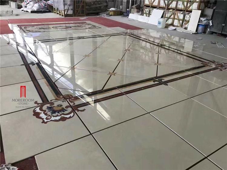 Moreroom Stone Custom Lobby Flooring Design Waterjet Marble Medallion for Sale