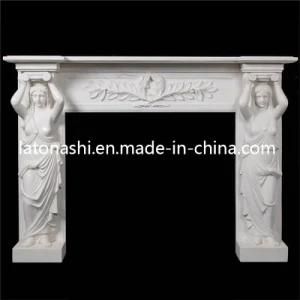 SGS Approved White Marble Stone Fireplace Mantel for Outdoor Decoration